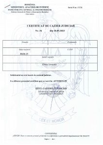 Certificato penale in Romania